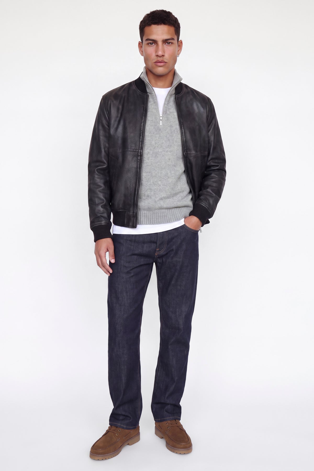 Jack & Jones Soho Ollie Knit Half Zip SN Light Grey Melange