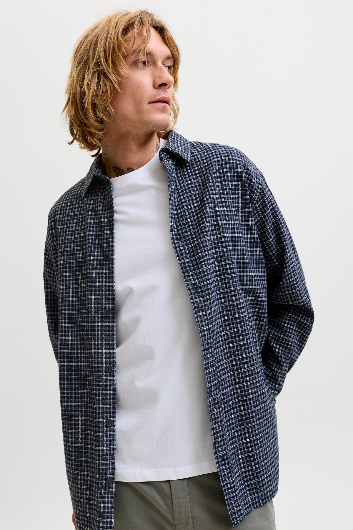 Jack & Jones Carter Check Shirt LS SN Navy Blazer