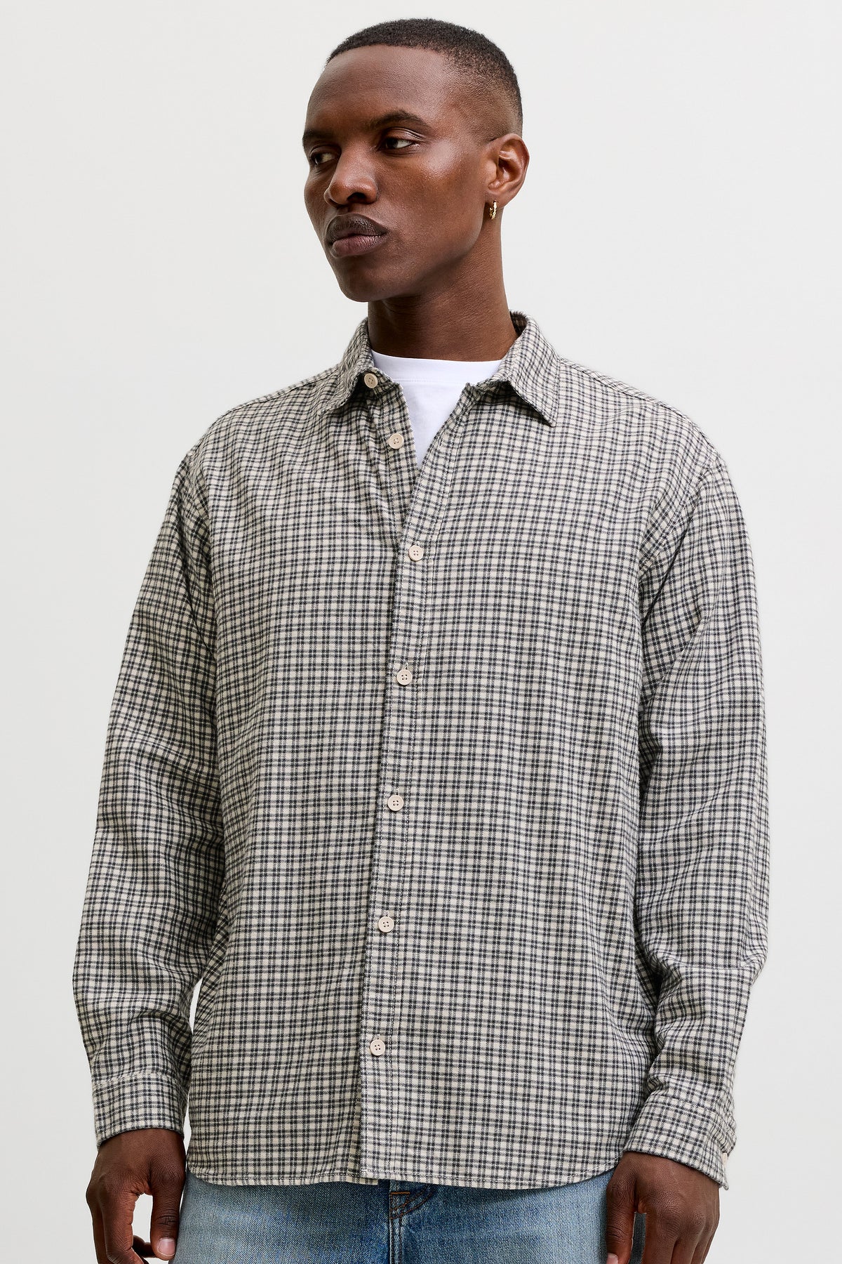 Jack & Jones Carter Check Shirt LS SN Cloud Dancer