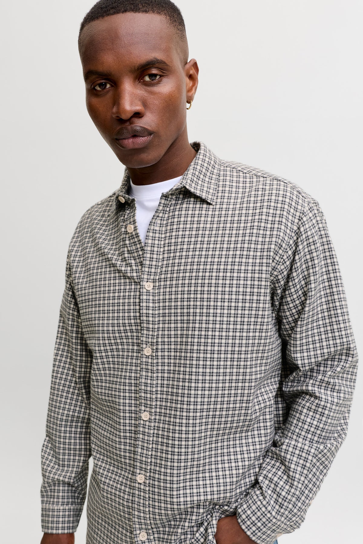 Jack & Jones Carter Check Shirt LS SN Cloud Dancer