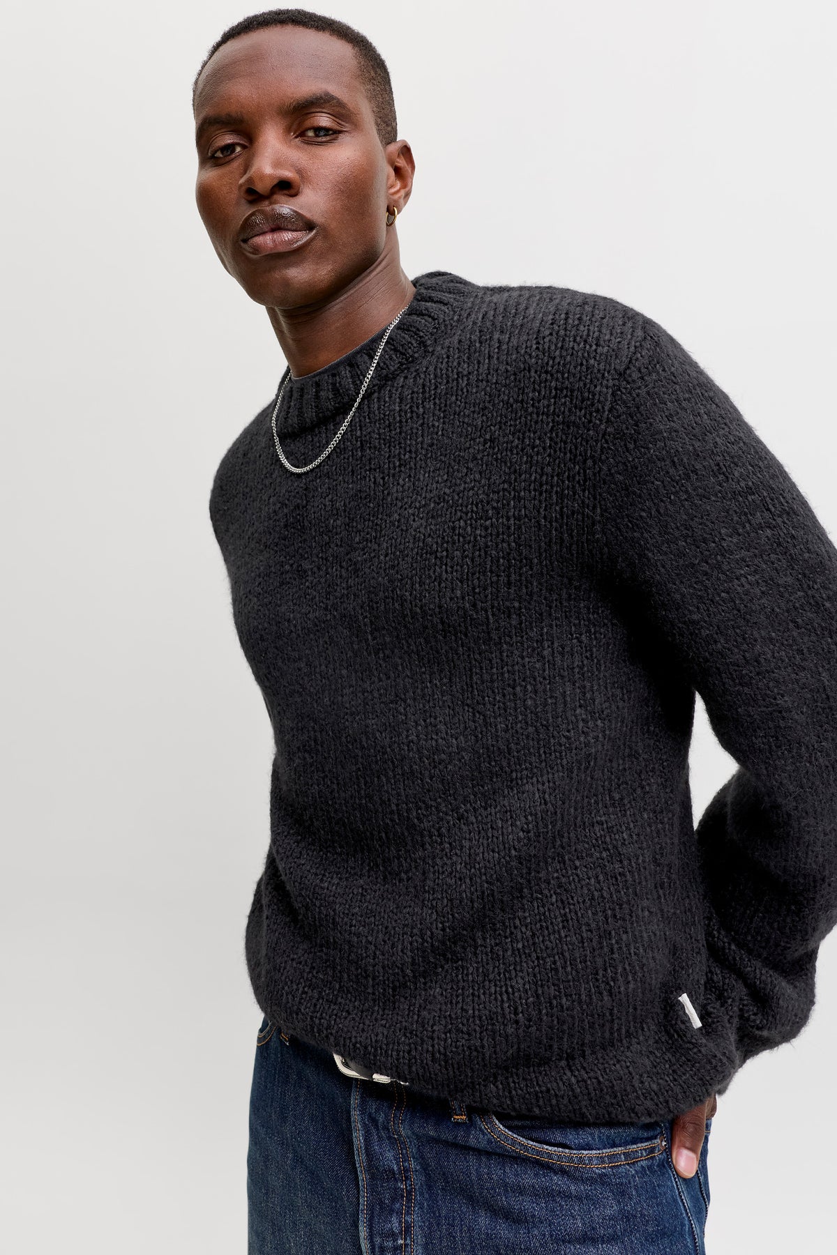 Jack & Jones Salamanco Knit Crew Neck Black