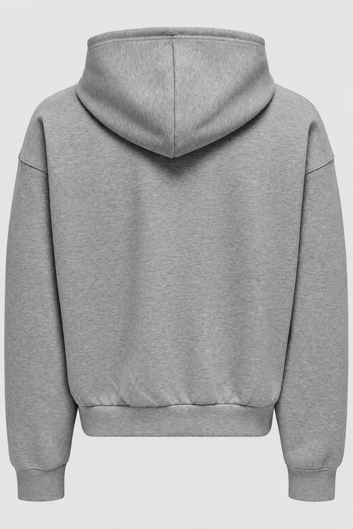 ONLY & SONS Goyle Box Fit Scuba Zip Hoodie Grey Melange