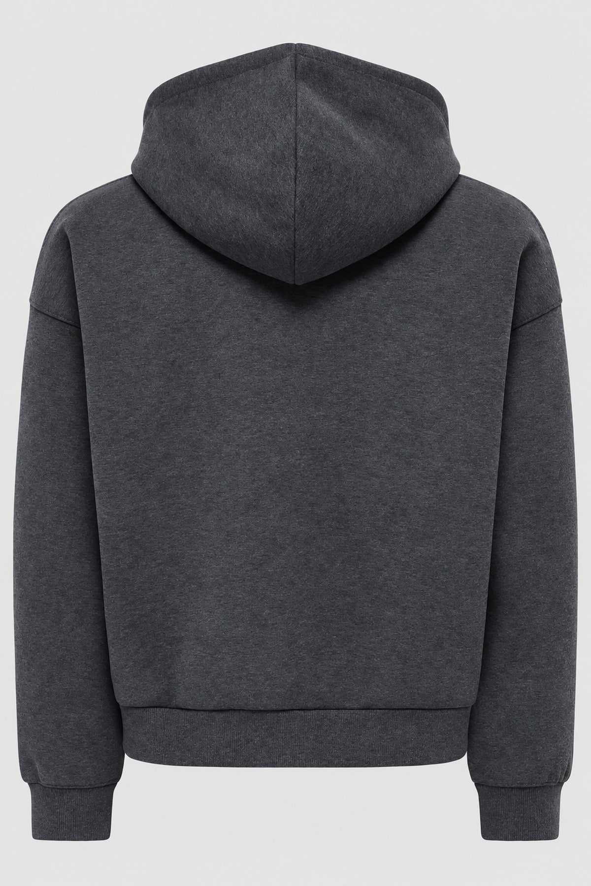 Only & Sons Goyle Box Fit Scuba Zip Hoodie Dark Grey Melange