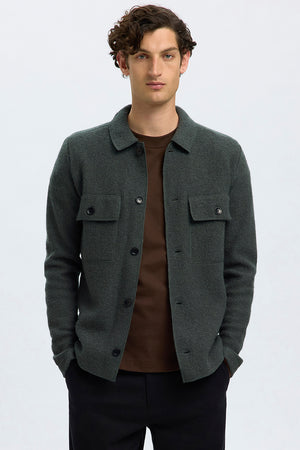 Selected Nealy LS Knit Cardigan Deep Forest