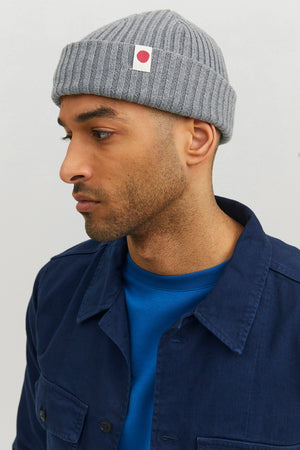 Jack & Jones Rddknit Short Beanie Light Grey Melange