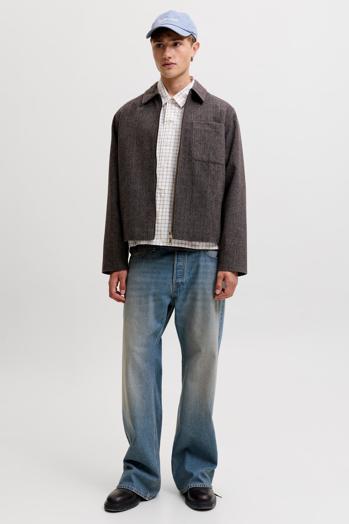 Jack & Jones Austin Clean Check Shirt Snow White