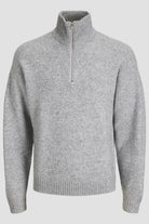 Jack & Jones Soho Ollie Knit Half Zip SN Light Grey Melange