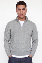 Jack & Jones Soho Ollie Knit Half Zip SN Light Grey Melange