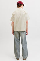 Jack & Jones Menton Poplin Stripe Resort Shirt SS Cloud Dancer