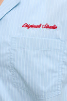 Jack & Jones Menton Poplin Stripe Resort Shirt SS Cashmere Blue