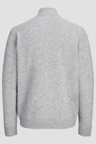 Jack & Jones Soho Ollie Knit High Neck Zip Car Light Grey Melange