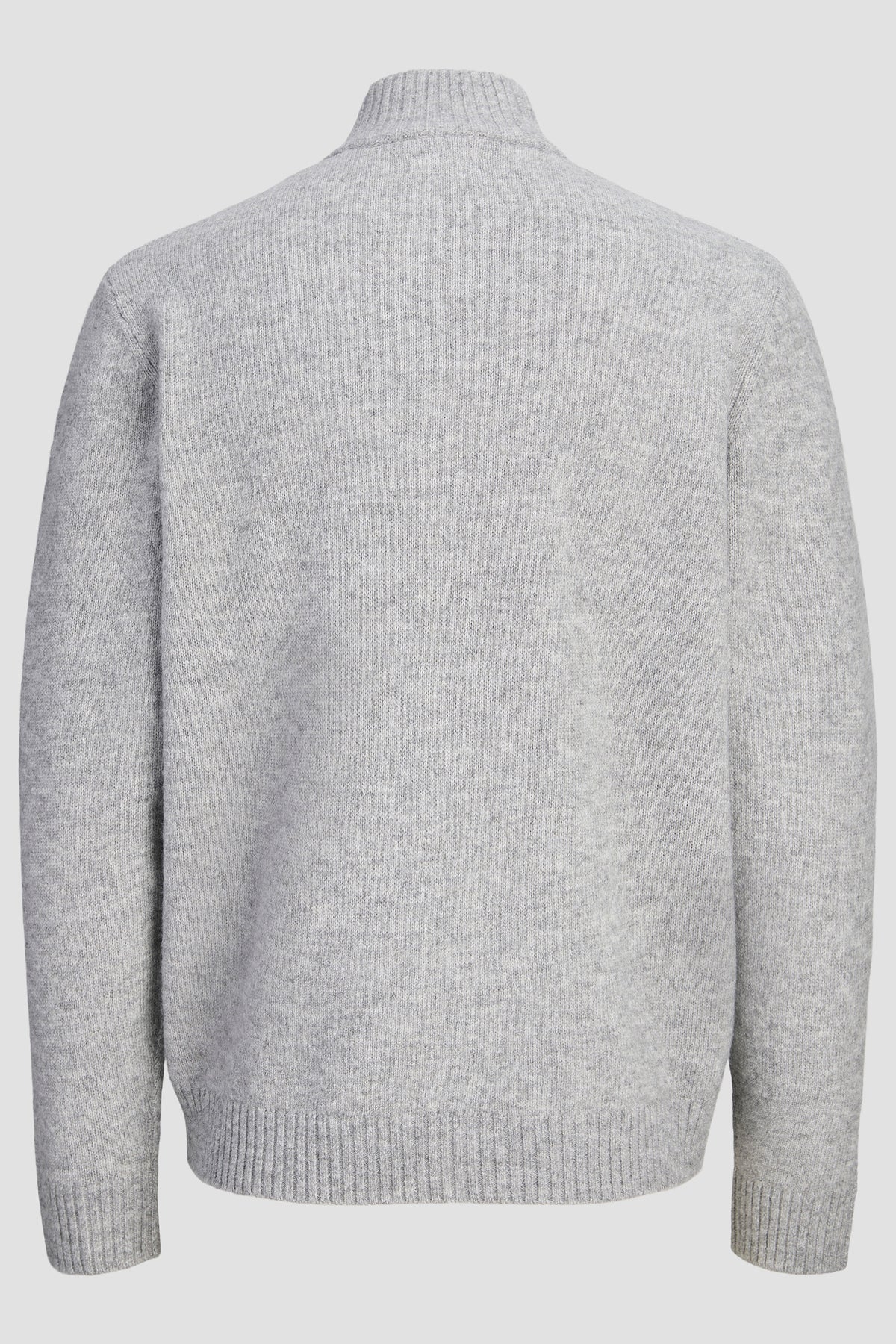 Jack & Jones Soho Ollie Knit High Neck Zip Car Light Grey Melange