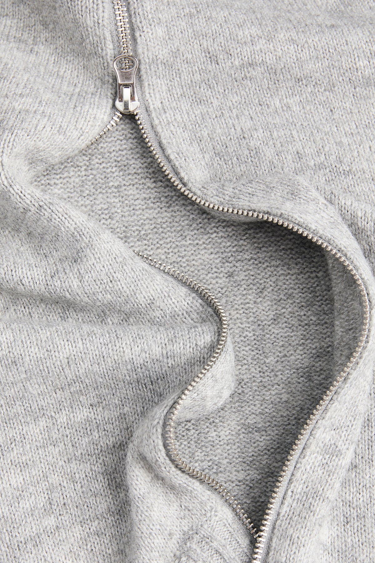 Jack & Jones Soho Ollie Knit High Neck Zip Car Light Grey Melange