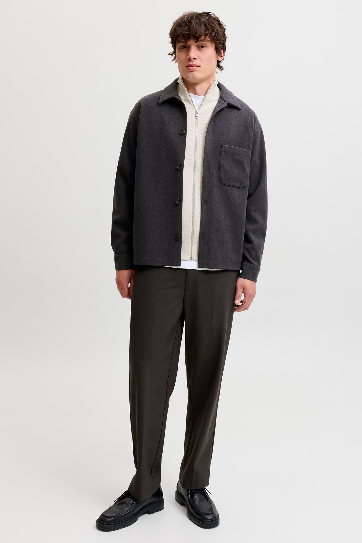 Jack & Jones Regent Overshirt Dark Grey Melange