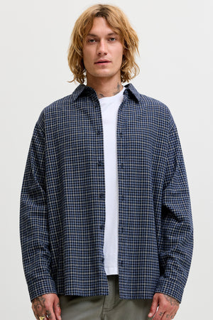 Jack & Jones Carter Check Shirt LS SN Navy Blazer