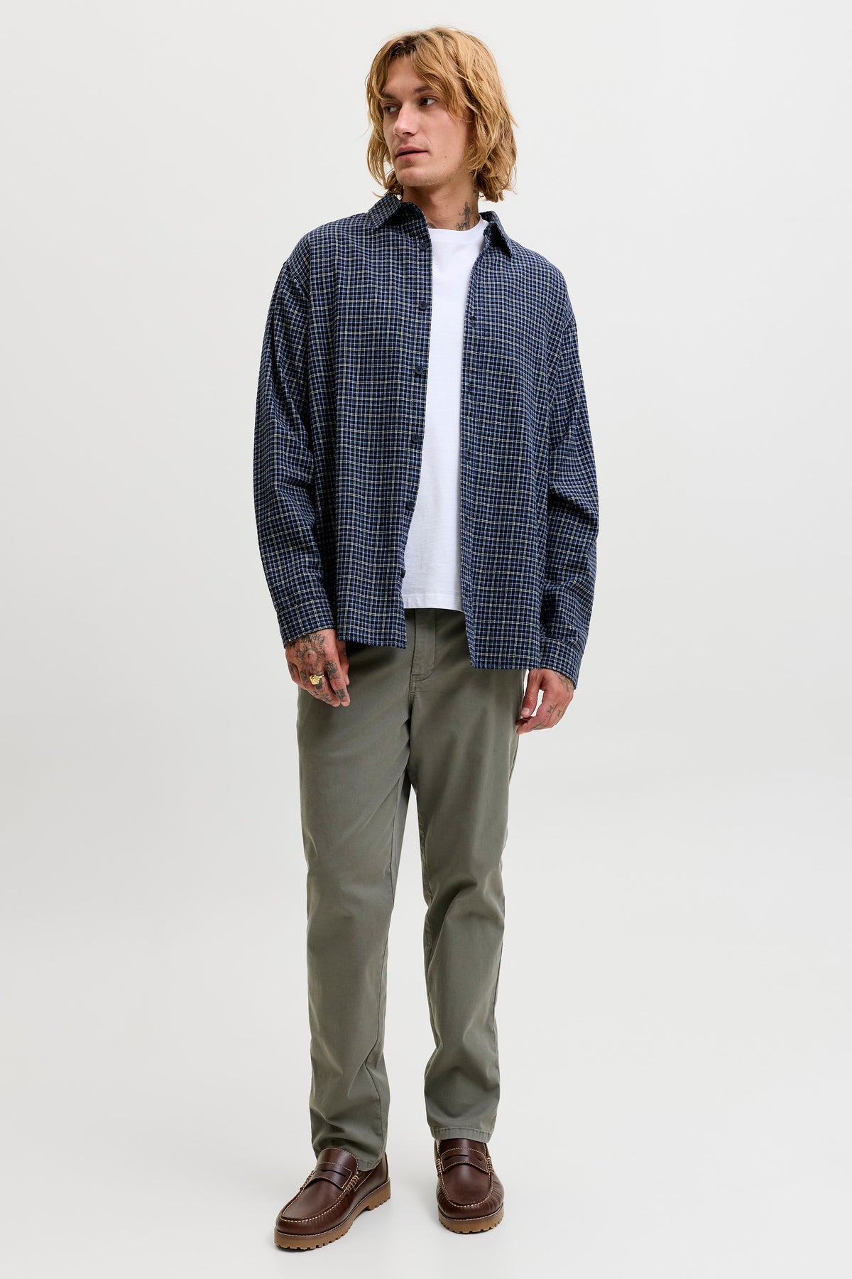 Jack & Jones Carter Check Shirt LS SN Navy Blazer