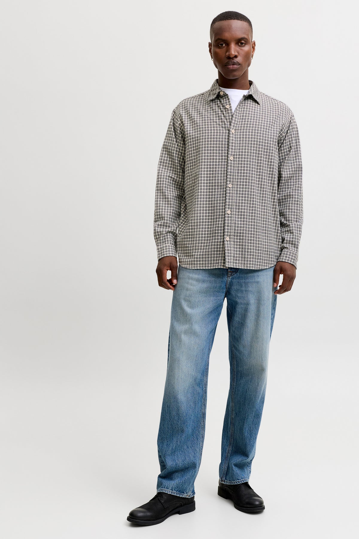 Jack & Jones Carter Check Shirt LS SN Cloud Dancer