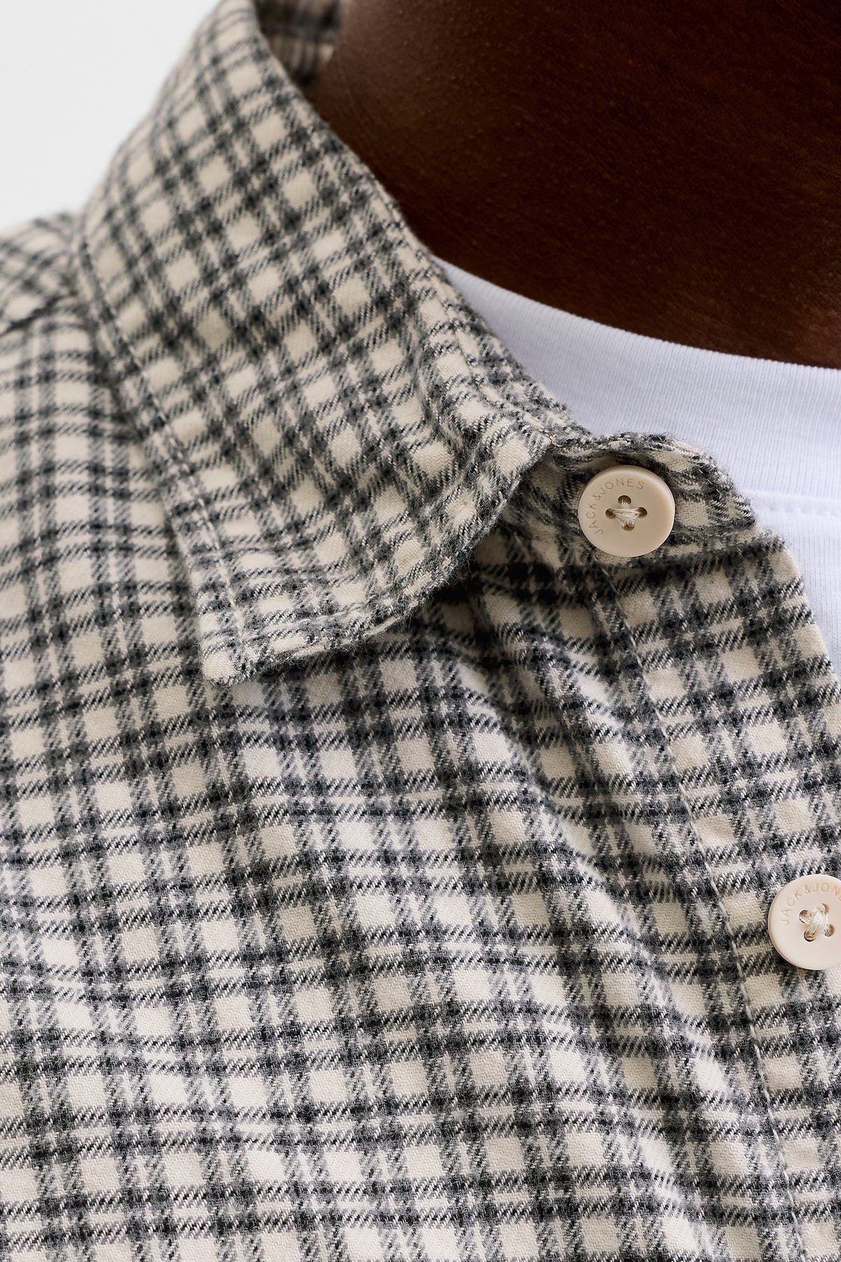 Jack & Jones Carter Check Shirt LS SN Cloud Dancer