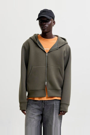 Jack & Jones Legacy Sweat Scuba Zip Hoodie Peat