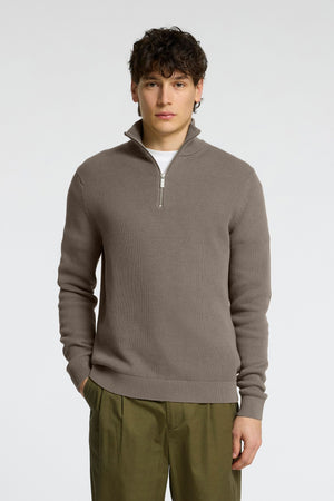 Selected Dane LS Knit Structure Half Zip Morel