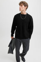 Jack & Jones Bradley Carter Knit Crew Neck Black