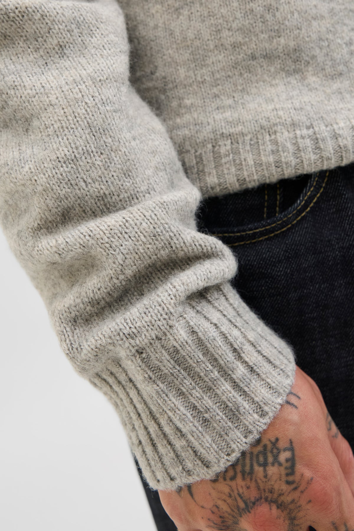 Jack & Jones Soho Ollie Knit Crew Neck Light Grey Melange