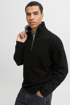 Jack & Jones Soho Ollie Knit Half Zip Black