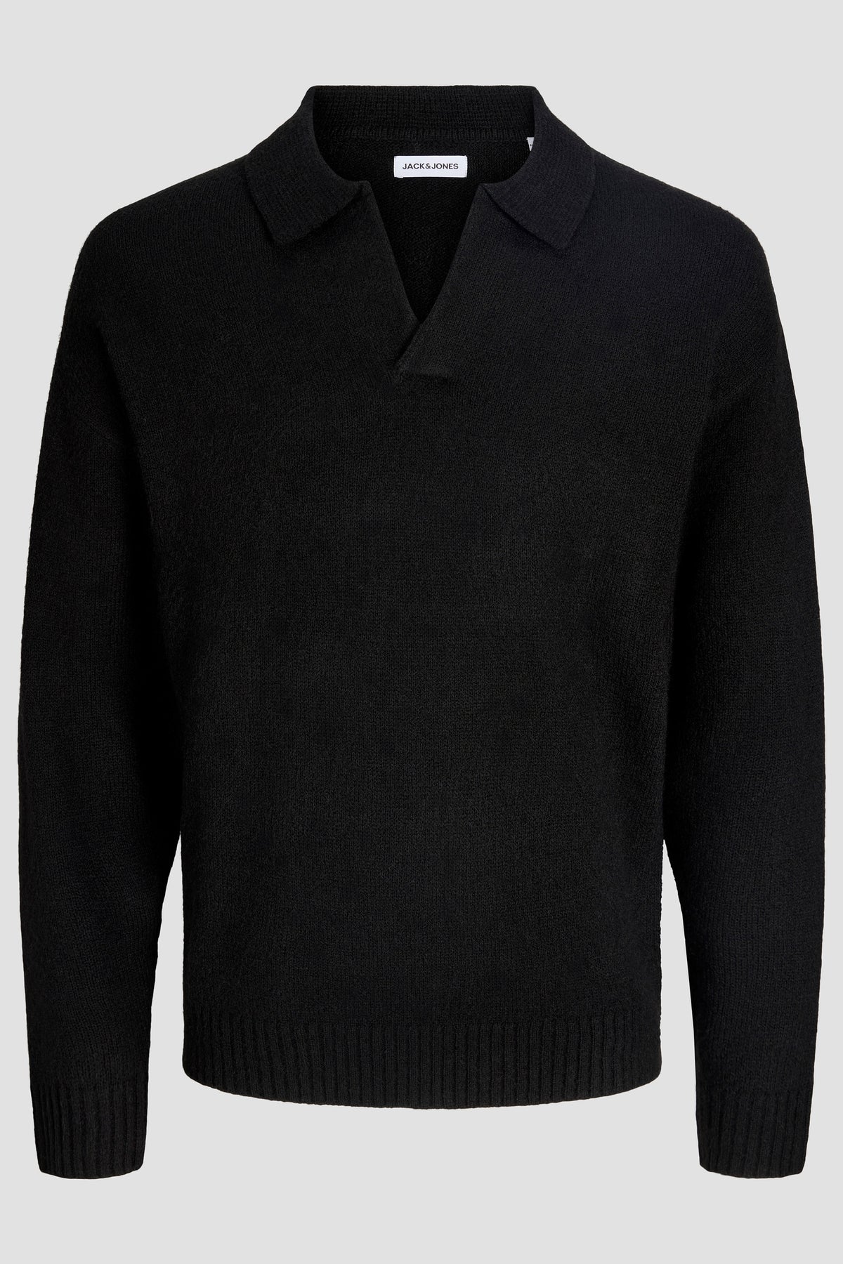 Jack & Jones Soho Ollie Knit Split Neck Black