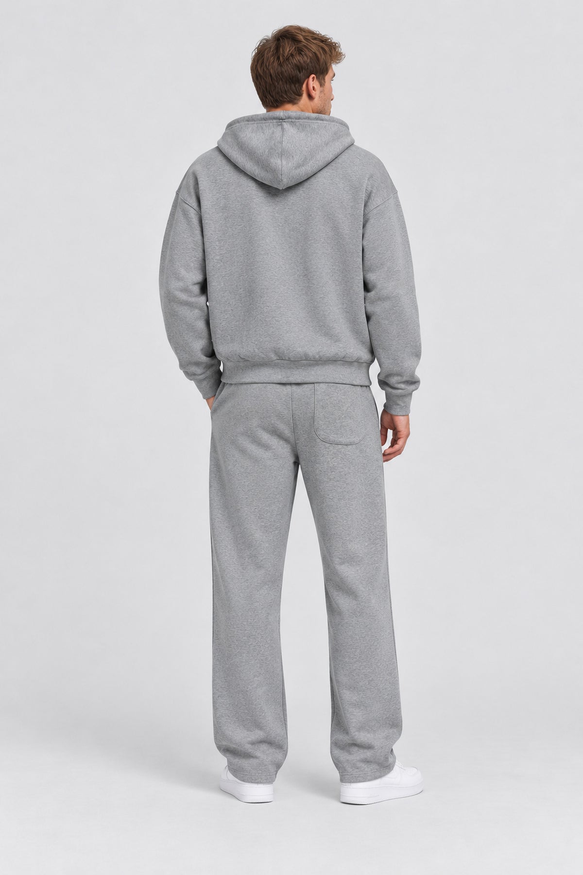 ONLY & SONS Goyle Box Fit Scuba Zip Hoodie Grey Melange