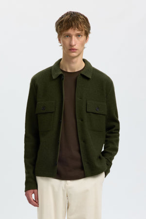 Selected Nealy Knit Reg Workwear Cardi Forest Night