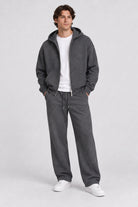 Only & Sons Goyle Box Fit Scuba Zip Hoodie Dark Grey Melange