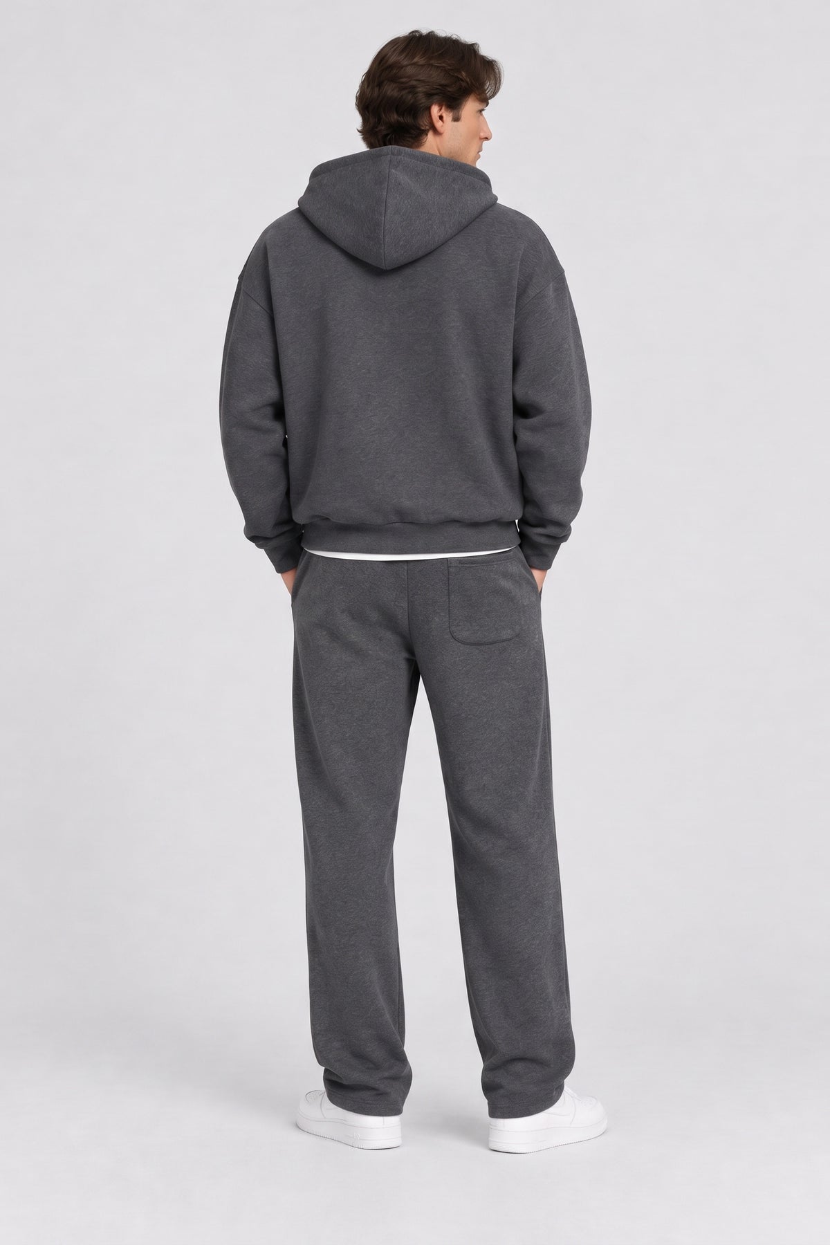 Only & Sons Goyle Box Fit Scuba Zip Hoodie Dark Grey Melange