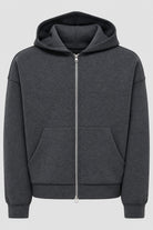 Only & Sons Goyle Box Fit Scuba Zip Hoodie Dark Grey Melange