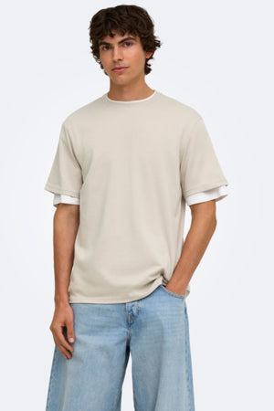 Only & Sons Caspian Airflex SS Reg Tee Silver Lining