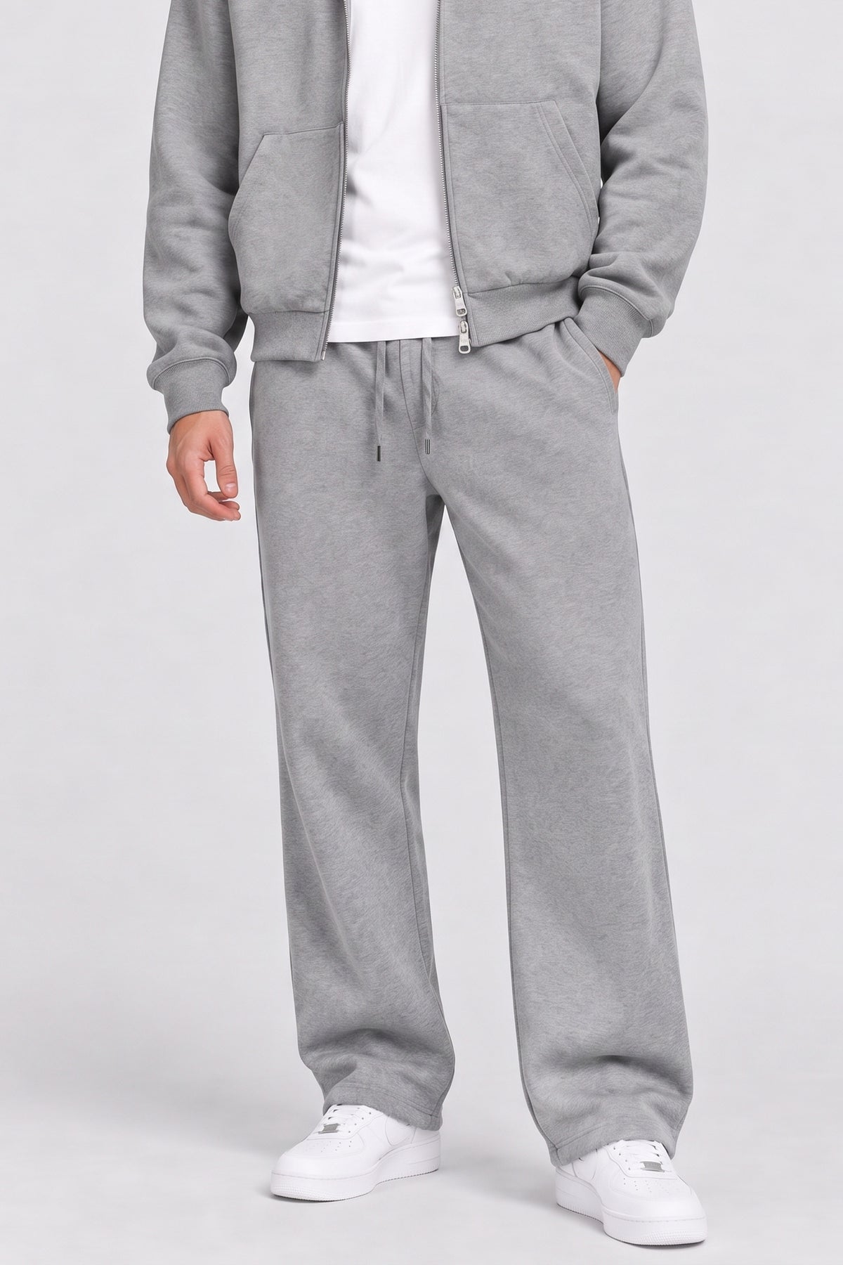 Only & Sons Goyle Wide Scuba Pant Light Grey Melange