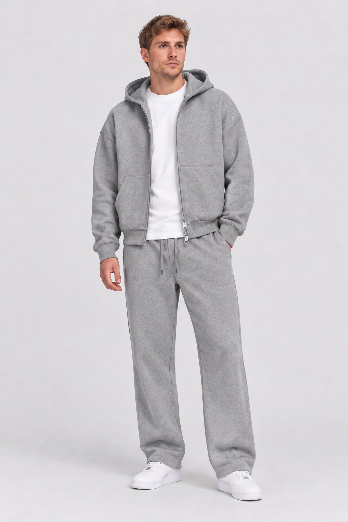 Only & Sons Goyle Wide Scuba Pant Light Grey Melange