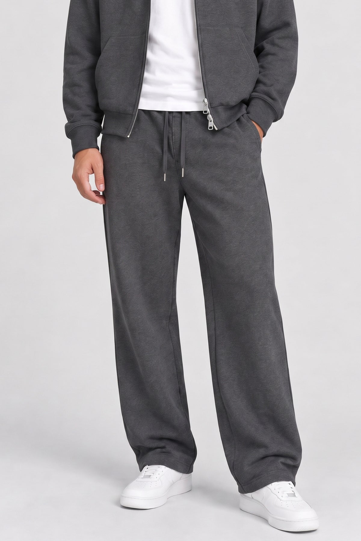 Only & Sons Goyle Wide Scuba Pant Dark Grey Melange