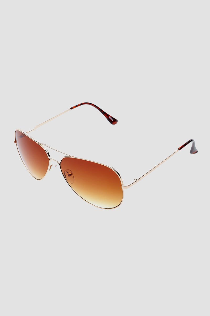 CBA Classic Gradient Metal Sunglasses 2889 Gold Brown