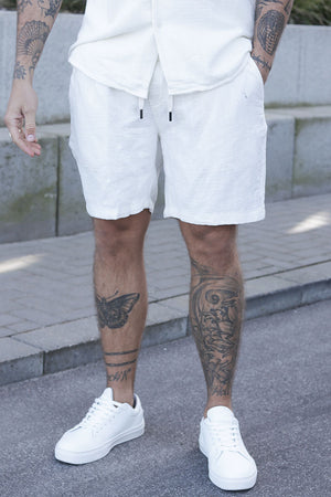 ONLY & SONS Tel Latham Linen Shorts Cloud Dancer