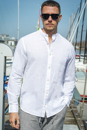 Jack & Jones Summer Band Shirt LS White