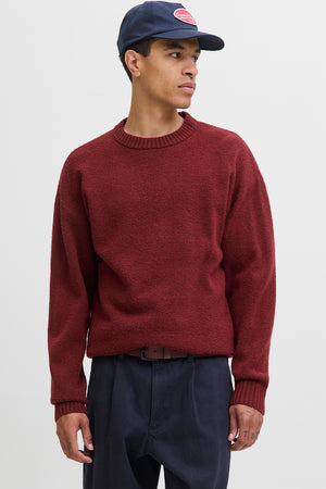 Jack & Jones Soho Ollie Knit Crew Neck Cabernet