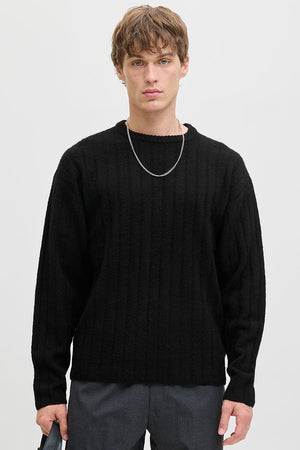 Jack & Jones Bradley Carter Knit Crew Neck Black