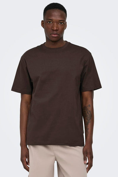 Only & Sons Fred Life Relaxed SS Tee Coffee Bean