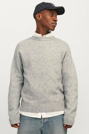 Jack & Jones Soho Ollie Knit Crew Neck Light Grey Melange