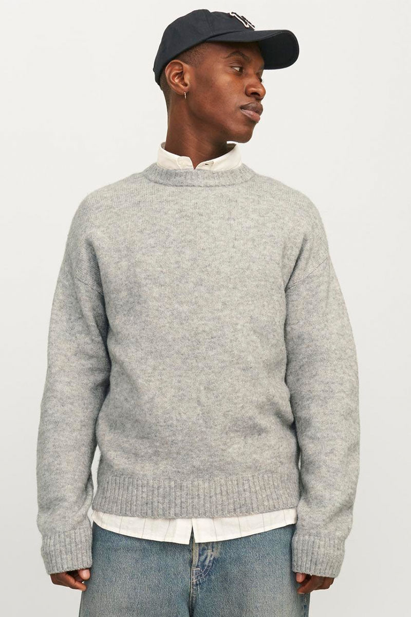 Jack & Jones Soho Ollie Knit Crew Neck Light Grey Melange