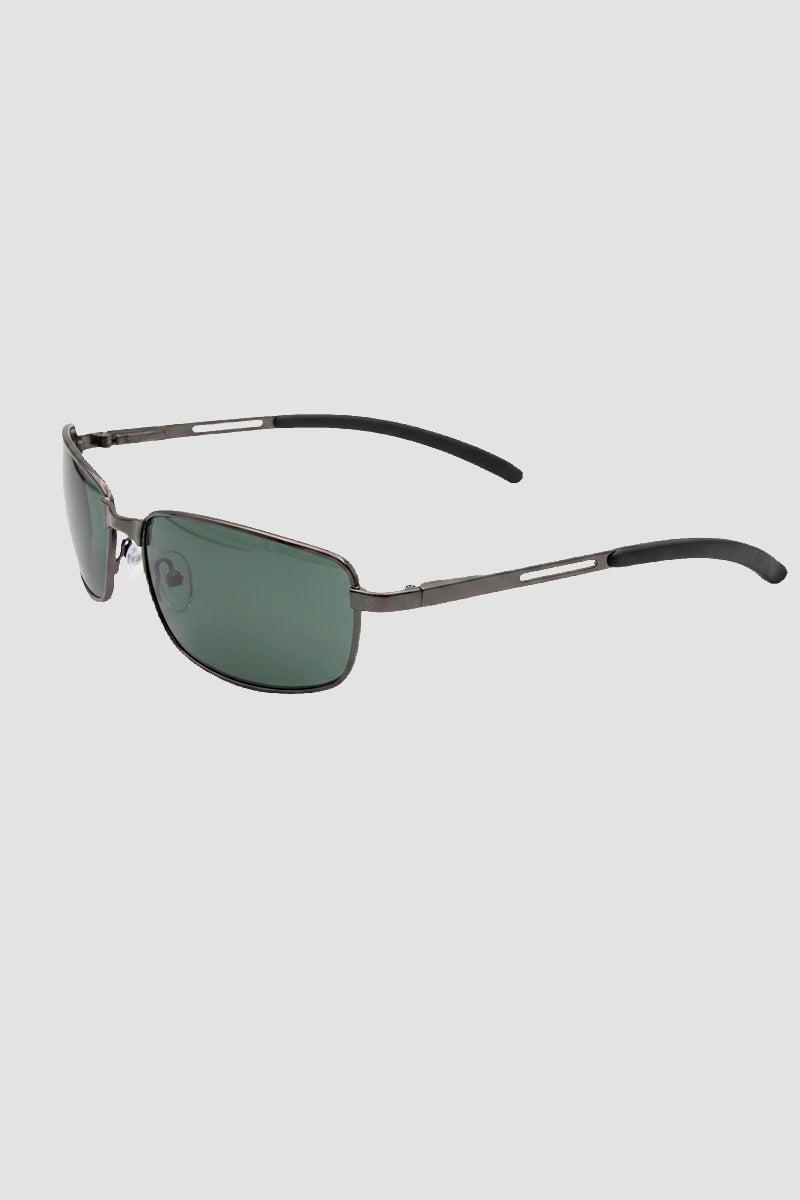 CBA Sleek Metal Rectangular Sunglasses 6394 Black