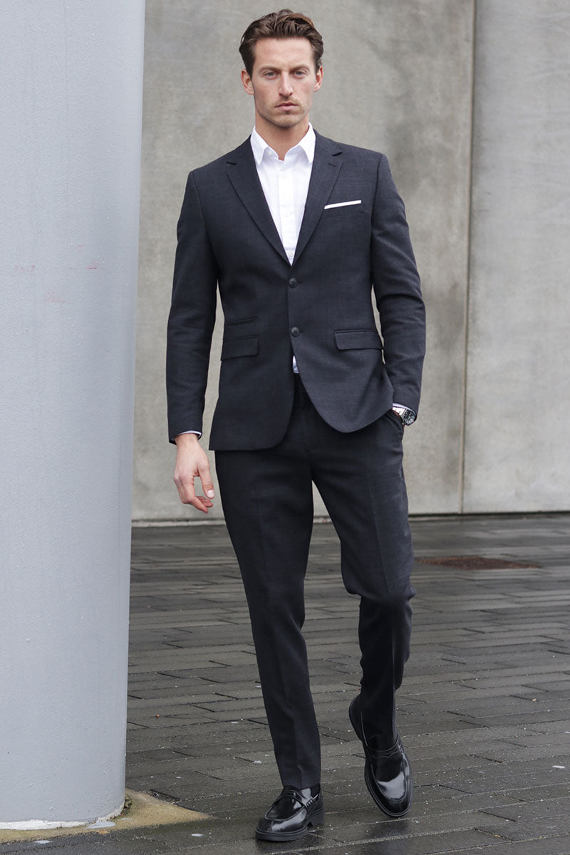 Selected SLHSLIM-OASIS LINEN BLZ NOOS Black