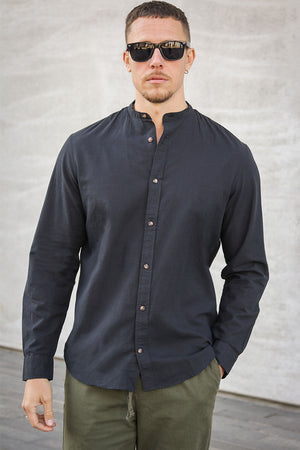 Jack & Jones Summer Band Shirt LS Black