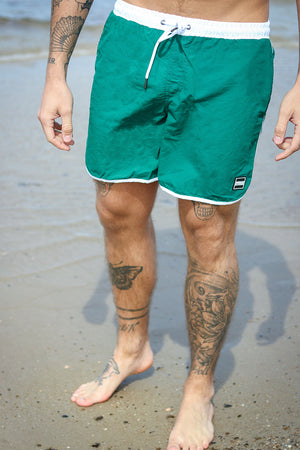 Urban Classics Retro Badeshorts White/Green