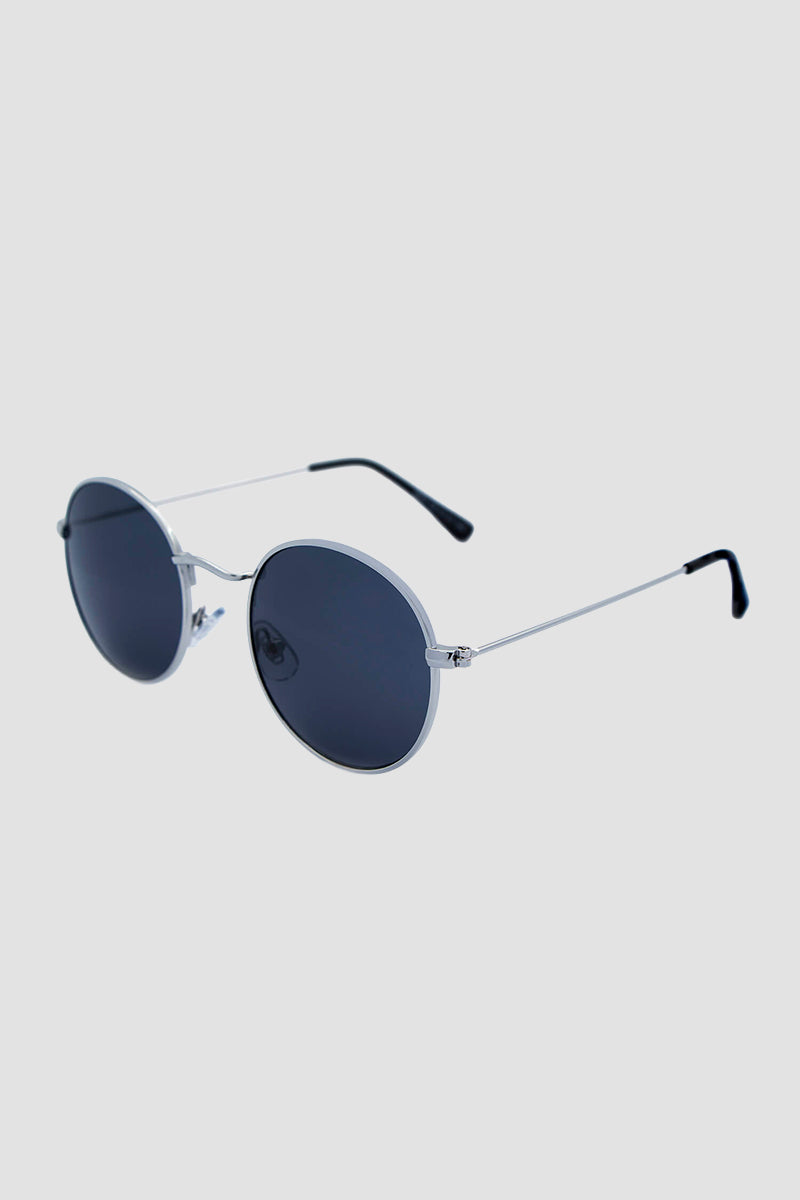 CBA Classic Round Metal Sunglasses 8249 Silver Grey